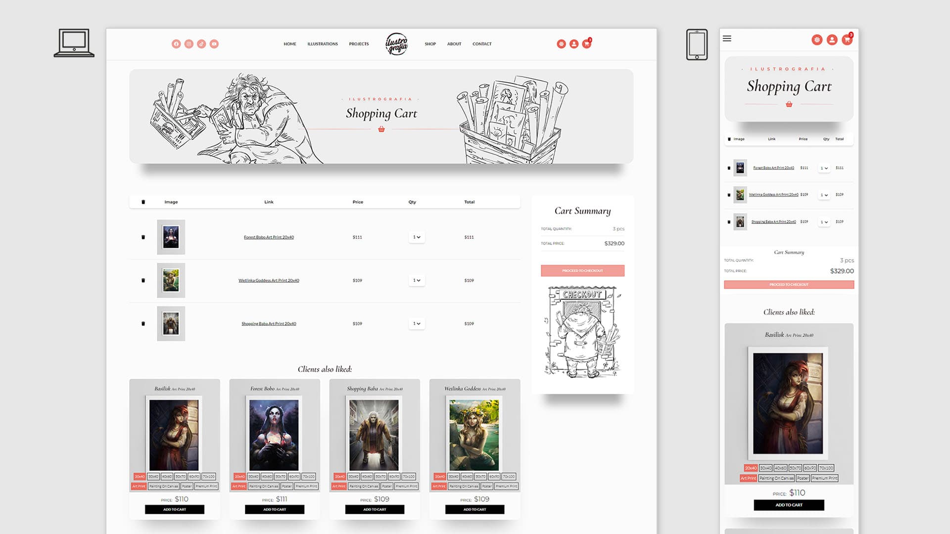 Full-featured shopping cart